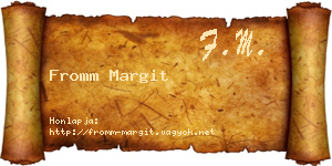 Fromm Margit névjegykártya